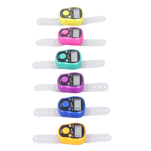 6 Pack Portable Electronic Ring Counters Adjustable Lightweight with LED Light