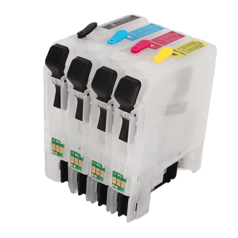 4Pcs Ink Cartridges With Permanent Chip Black Cyan Magenta Yellow Lc203 For Photos & Documents Blue,Pink,Black 4641372715701