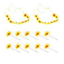 4Stk Damen Haarband Sonnenblume Haarschmuck Gelb