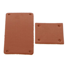 200Pièces Tags Couture Marron Cuir Synthétique Pour Vêtements DIY