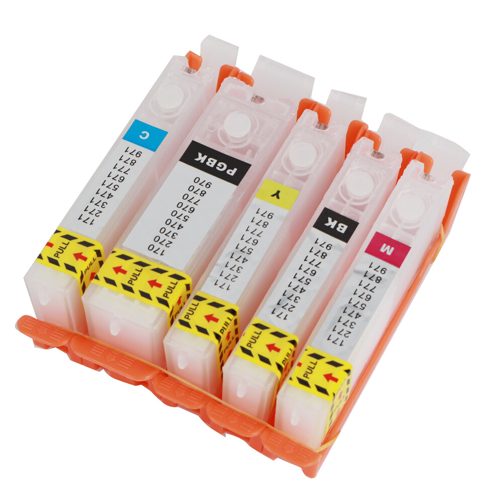 5Pcs Ink Cartridge Pgbk Bk C M Y For Photo & Document Printing 5061372717656
