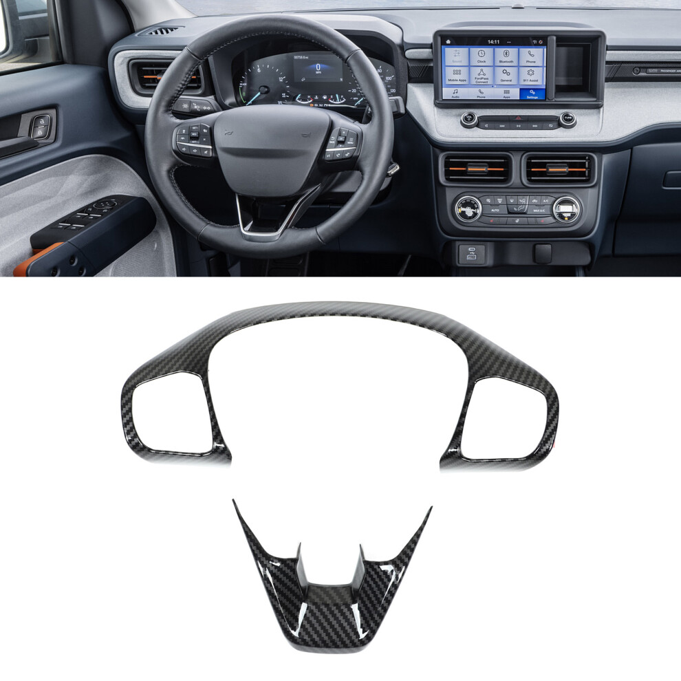 Carbon Fiber Style Steering Wheel Cover Trim For Ford Maverick 2022+ 6901372724331