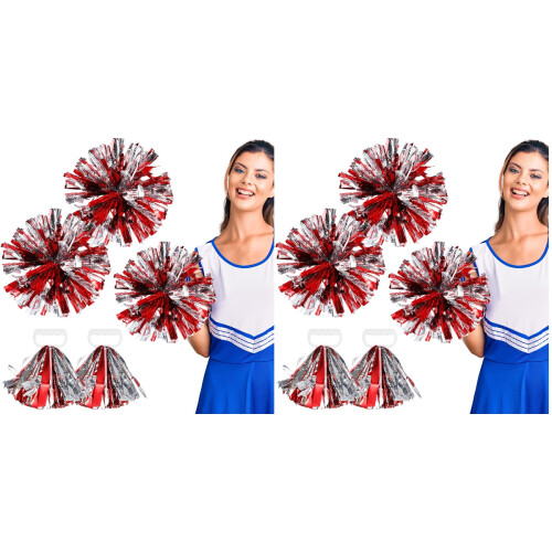 8Stk Multi-Farbige Pom Poms Für Cheerleading Mit Sicherem 1
