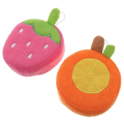 4Pièces Boules Douche Fruit En Éponge Pour Enfants 1