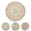 3Pcs Handmade Decorative Beige Weave Placemats Cup Mat Set 10