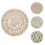 3Pcs Handmade Decorative Beige Weave Placemats Cup Mat Set 11