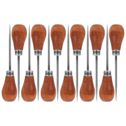 48Pcs Multi-Use Awl Tool with Wooden Handle for Bookbinding & Sewing 1