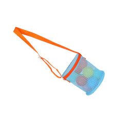 Beach Toy Bag Mesh Beach Bag Beach Net Bag-blue orange strap