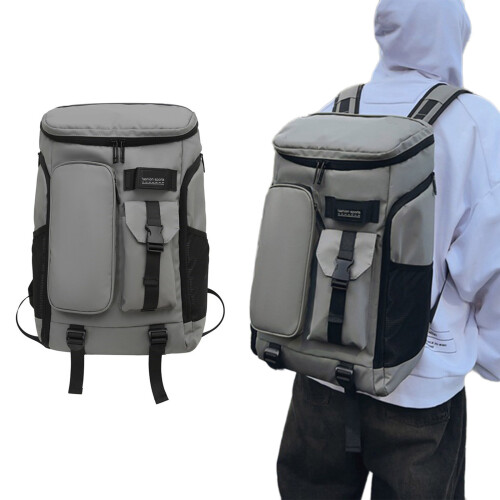Casual Backpack for Women Man Student School Backpack-Gray 2