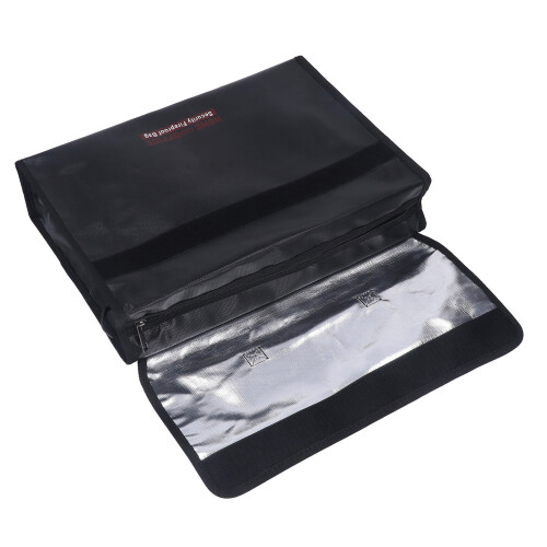 High Temp Flameproof Document Bag 38.8x28x9.3cm with Shoulder Strap