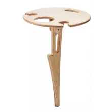 Portable Outdoor Picnic Bamboo Wine Table, Unique Folding Wine Table with Ground Insertion Design for Stable Support, Family Camping Essential