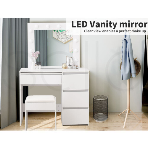 Levede Vanity Makeup Dressing Table White with 2