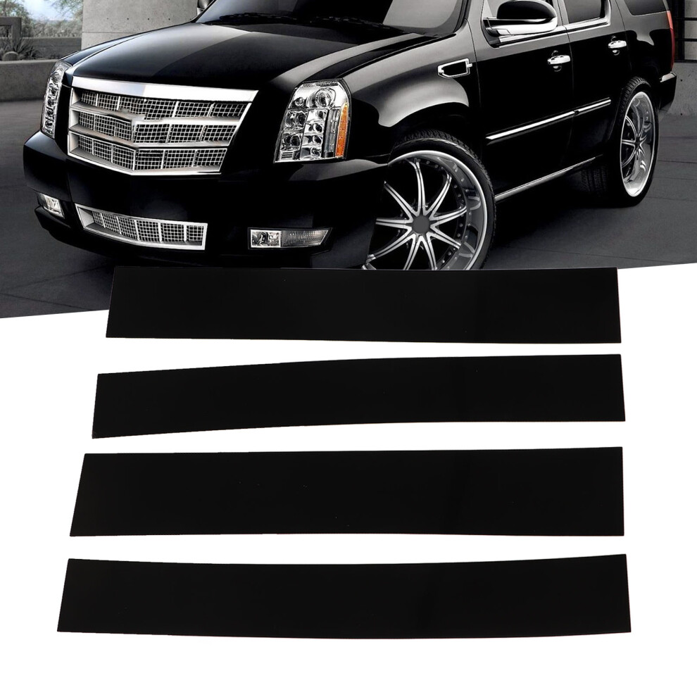 4D Style Gloss Pillar Post Trim For Escalade 2007-2014 Black 4651372733377