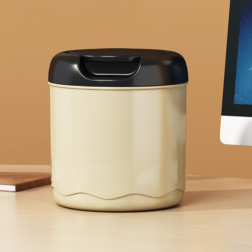 Crem Desktop-Mülleimer, Flip-Deckel, 1,2 l, Kunststoff, Mini-Mülleimer 2