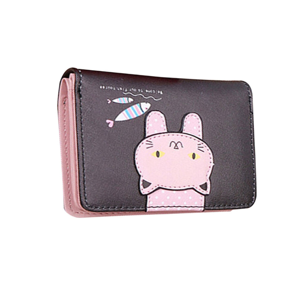 Cartoon Cat Coin Purse Handheld Wallet Bag Portable- Black 7732001055415