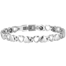 Perfect Gift Magnetic Bracelet for Women, Titanium Steel Hollow Heart Jewelry with Magnetic Field Therapy, Hypoallergenic Fade-resistant Anti-Fatigue