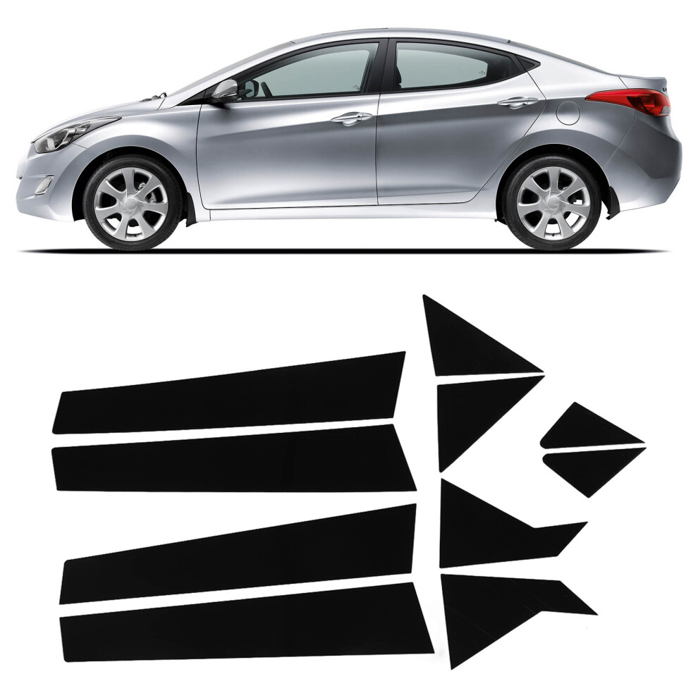 10Pcs Glossy Car Window Molding Trim For Hyundai Elantra 2012Â2016 Black 4011372735038