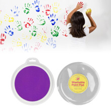 Waschbarer runder Stempelkissen für Kinder DIY Basteln, 18 cm lila Stempel