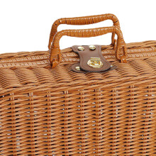 Woven Picnic Box Plastic Rattan 25L Outdoor Storage M Wood Color
