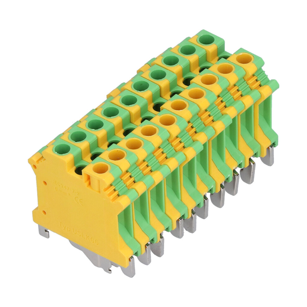 50Pcs Din Rail Grounding Terminal Block, 2-Channel, 37A 8411376796374