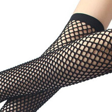 Schwarze Netzhandschuhe aus weichem, atmungsaktivem Material – Punk-Stil für Party, Abschlussball, Halloween