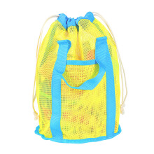 Sac de plage en maille, sac seau pour jouets-bracelet bleu jaune