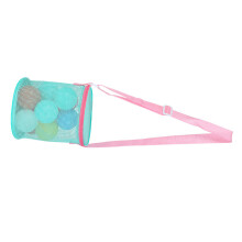 Mesh Beach Bag Beach Toy Bag Sand Toy Mesh Bag-green pink strap