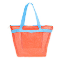 Travel Toiletry Bag Mesh Beach Bag Beach Toy-orange blue strap