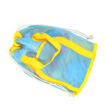 Sac de plage en maille, sac de rangement de-bracelet jaune bleu