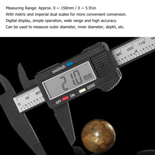 Digital Caliper with LCD Display 0-150mm Dual Scale ABS Precision Tool 2