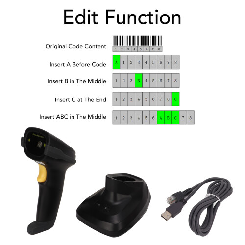 Handheld 2.4G Wireless Barcode Reader 1D Bar Code Scanner with Charging Base 2