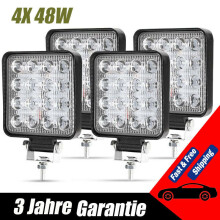 Faróis de LED de alto desempenho para exploração de campo, super brilhantes de 48W e 4 polegadas, com carcaça em liga de alumínio fundido e