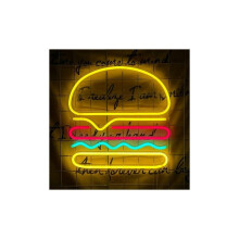 Home Bar Restaurant Decor, Hot Dogs Neon Lights with Dimmable Brightness Levels, LED Neon Sign for Kitchen, Easy Install & Use Neon Sign with Safe