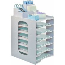 Scrapbook Paper Organizer, Tool-Free Assembly Eco-Friendly PVC Desktop Paper Storage for Multi-Tiered Setup Efficient Organization Formaldehyde-Free