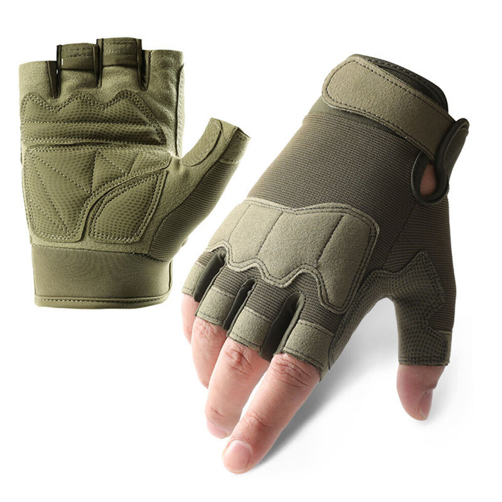 Fingerless Tactical Gloves, Breathable Lightweight Knuckle Protective Gear For Outdoor Military Activities 9173940513938