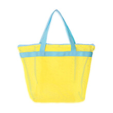 Mesh Beach Bag Travel Toiletry Bag Large-yellow blue strap
