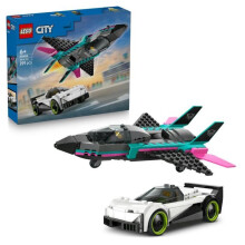 LEGO City 60489 Das Flugzeug gegen das Auto - Baustellenspielzeug ab 6 Jahren - Geschenkidee