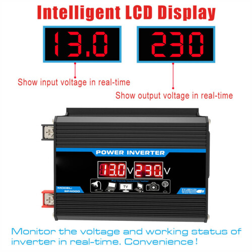 300W Modified Sine Wave Car Inverter with USB, LED Display 2