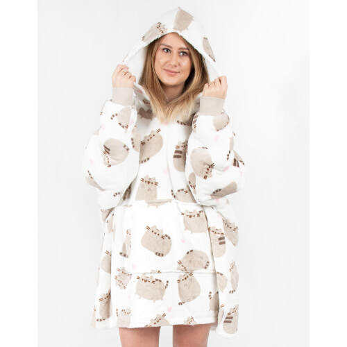 Pusheen Blanket Hoodie (Womens White) 1