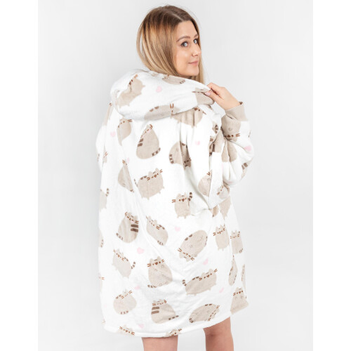 Pusheen Blanket Hoodie (Womens White) 2