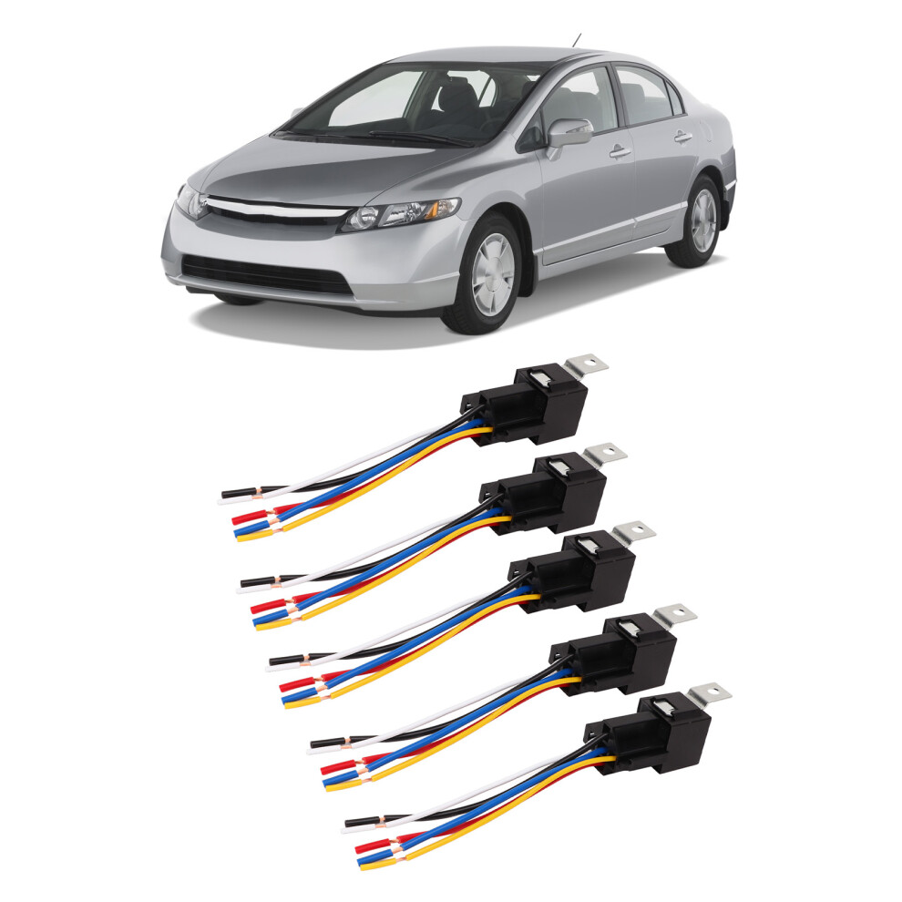 Waterproof 5Pcs Automotive 40A Relay Harness For Cars And Boats Black 9361372755129