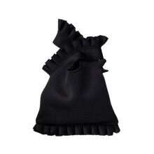Handtasche mit plissiertem Rüschenbesatz für Damen,-Schwarz