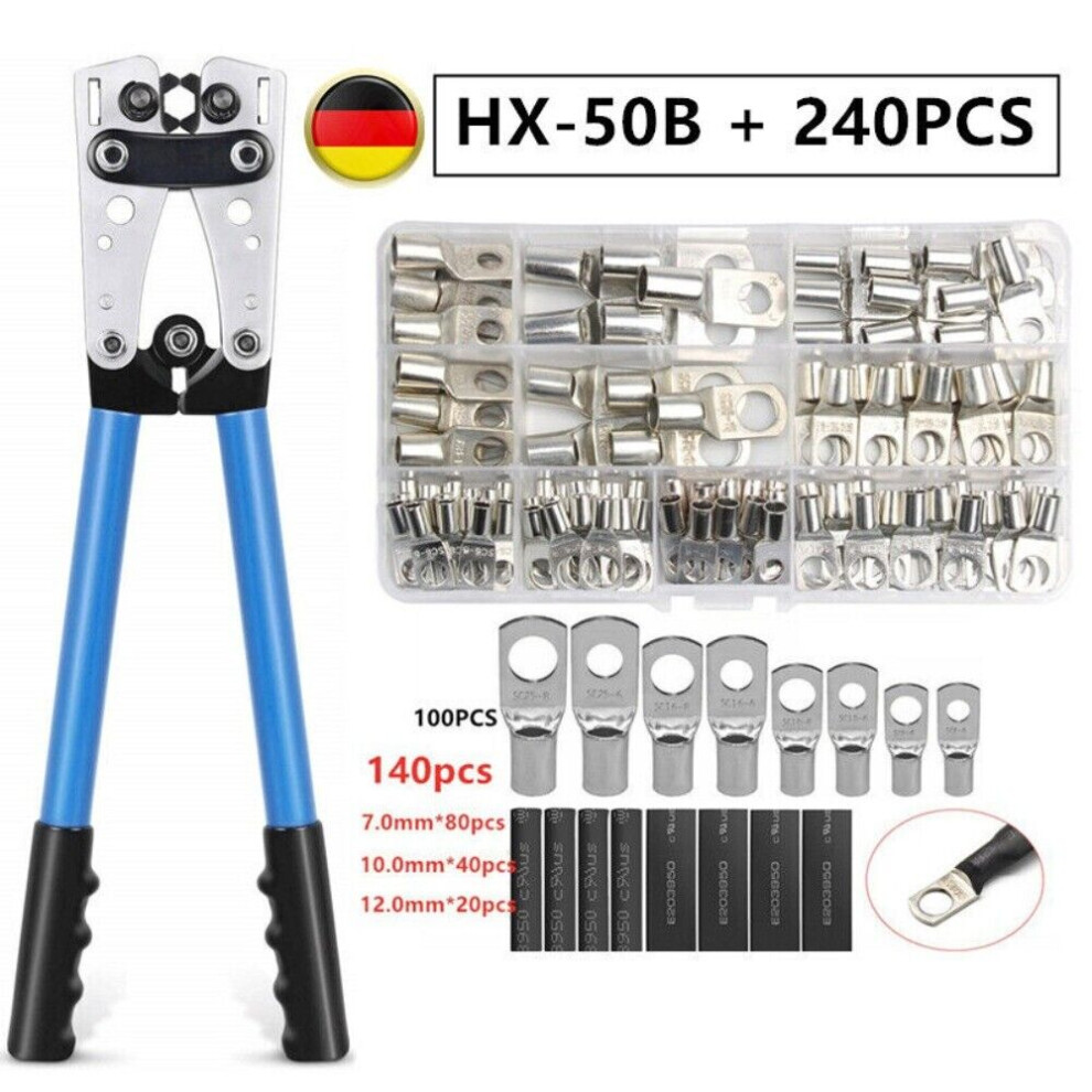 Battery Cable Lug Crimping Tool, Heavy Duty Wire Crimper For Robust Electrical Connections, Precise Dies Ensure Solid Compressions For Your Projects 9448196448366