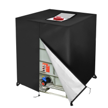 IBC Tote Cover with Top Velcro Design, Durable Waterproof Outdoor IBC Tank Cover with Ventilated Design, All Weather Protection for 1000L Water