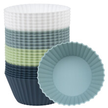 Silikonformer som tåler oppvaskmaskin, gjenbrukbare muffinsformer, non-stick BPA-frie cupcakeformer, mikrobølgeovnssikre, ovnssikre, frysesikker,