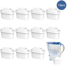 Lead-Free Material, Efficient Filtration Technology For Brita Maxtra Plus, Marella Filter Jug, 12 Count (1 Month Lifespan)