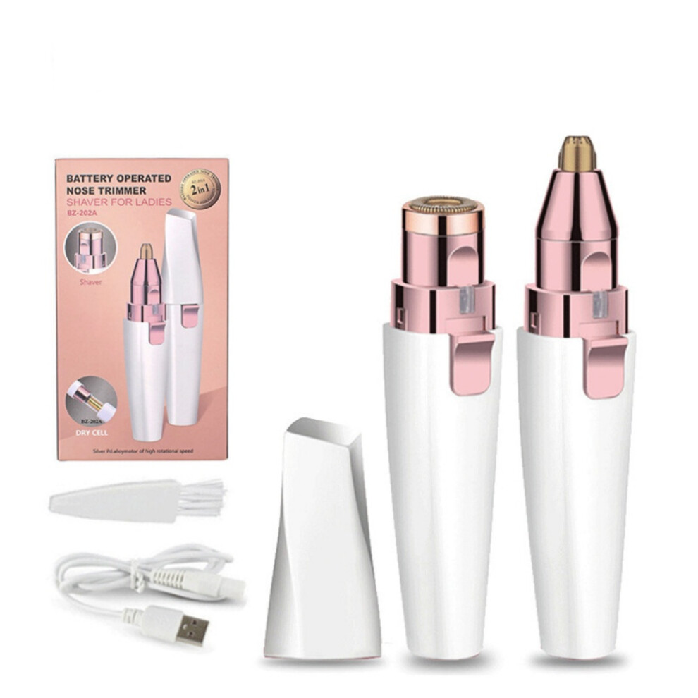 Eyebrow Trimmer For Women, Painless Facial Hair Removal With Led Lights And Rechargeable Battery For Quick And Accurate Trimming Of Brows, Nose, And