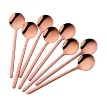 Cucharas de espresso elegantes color oro rosa, cucharas de café y té de acero inoxidable de grado alimenticio de primera calidad, portátiles y