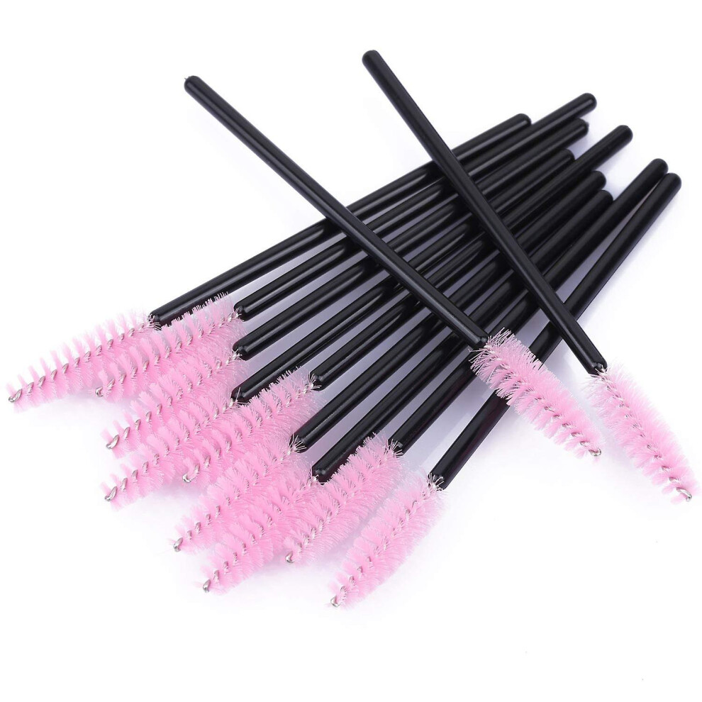 Professional Disposable Eyelash Brushes, Hard Plastic Handle Soft Fibre Hair For Hygienic Makeup Application And Castor Oil