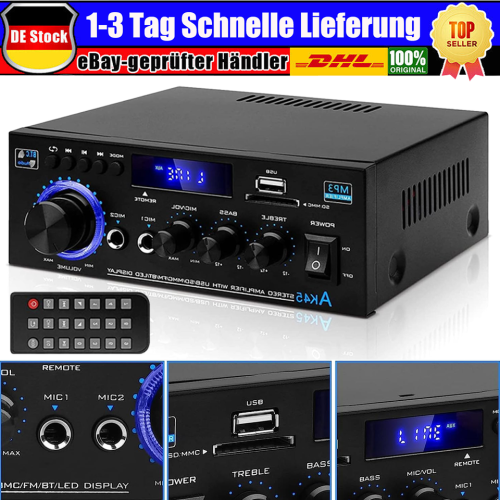 Innovative Bluetooth 5.0 Stereo Receiver, Independent Control Channels for Precise Sound Management, Multiple Input Modes for Versatile Connectivity,